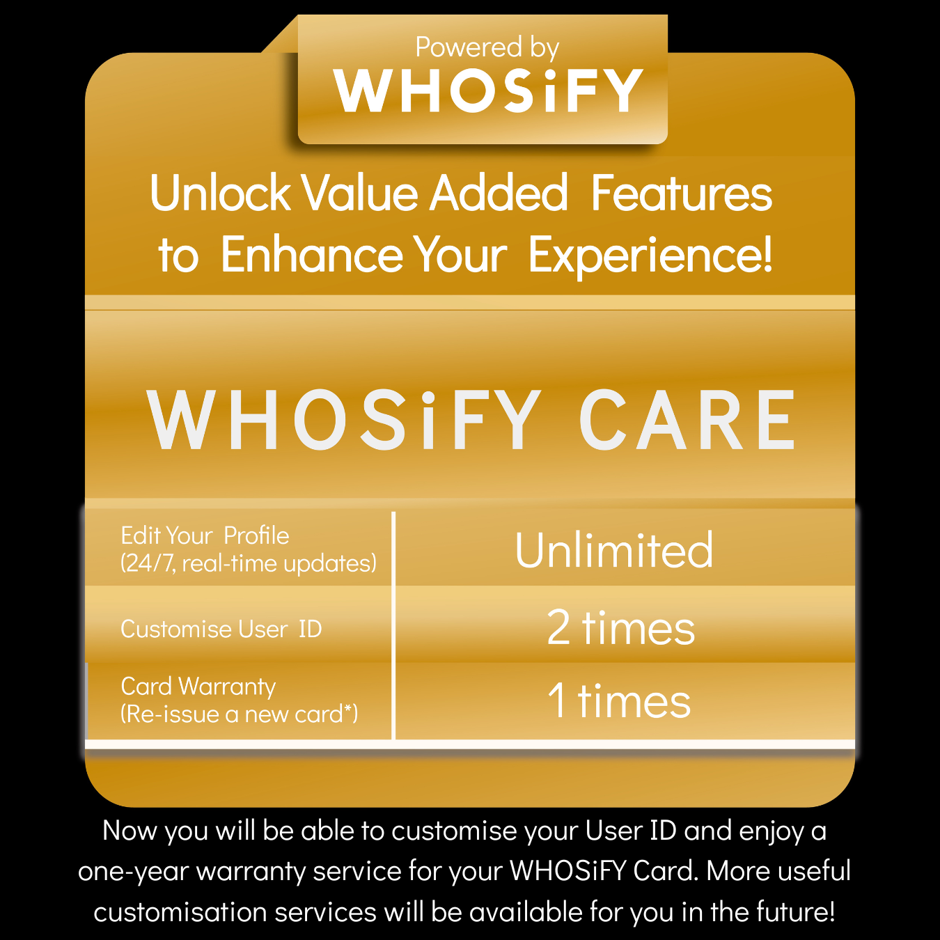 WHOSiFY NFC Business Card (Gold)