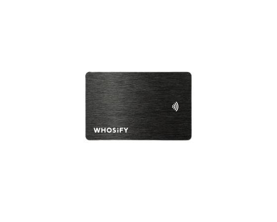 Black NFC card — front view