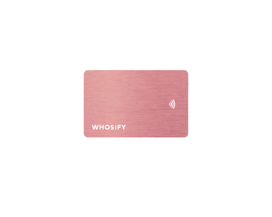 Rose gold NFC card — reverse side