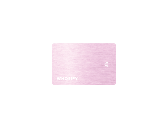 Pink NFC card — reverse side