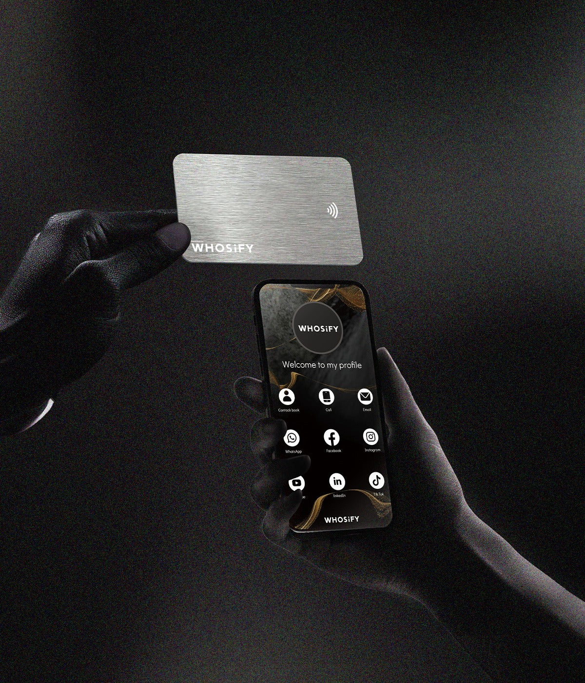 NFC card and phone — original product photograph